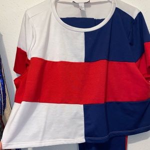 Forever21 plus color block jogger set